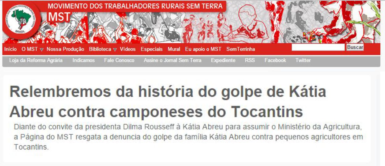 Imagem do site oficial do MST
